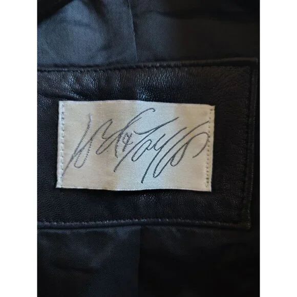 Genuine Leather Black Blazer Jacket Women's - Picture 4 of 4